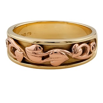 9ct Gold 2-Tone Clogau Band Ring Size O